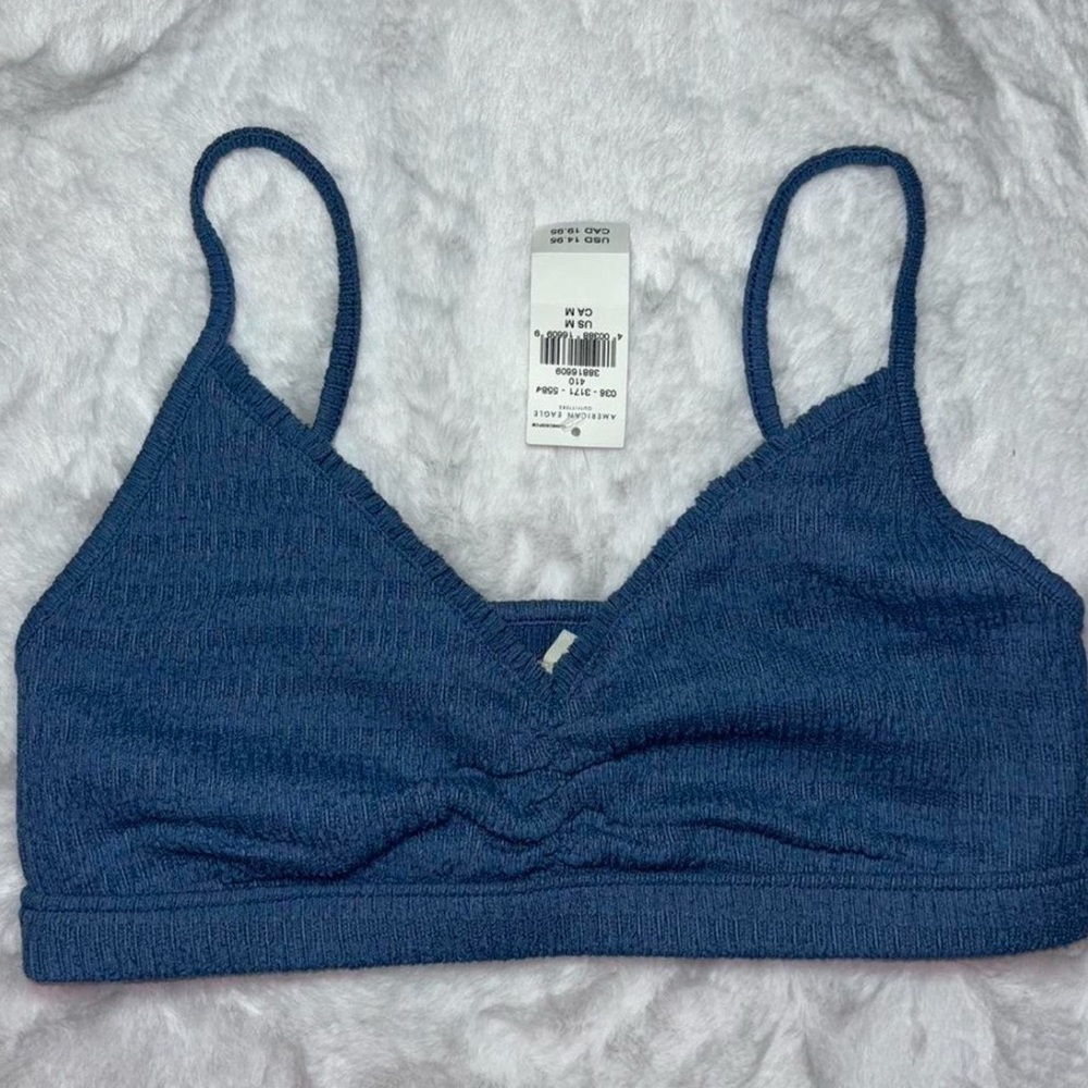 Blue Textured Bralette